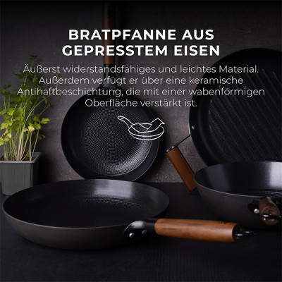 Набір сковорідок MasterPro Odin, 20/24 см чавун (BGKIT-0083) Вінниця - фото 7