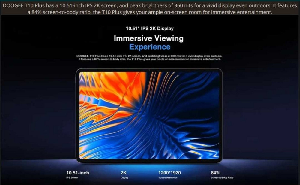 Планшет: Doogee T10 PLUS .20Gb. (8+12) /256Gb. 2K, 8250Ma. Dual SIM LTD.Квадро звук! Киев - изображение 2