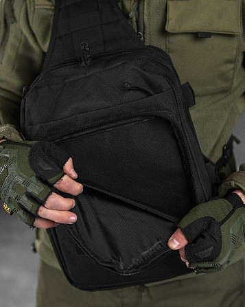 Сумка-слинг тактическая с одной лямкой SILVER KNIGHT 8л black ВТ6396 Киев - изображение 9