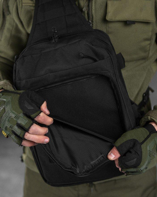 Сумка-слінг тактична з однією лямкою SILVER KNIGHT 8 л black ВТ6396 Одеса - фото 9