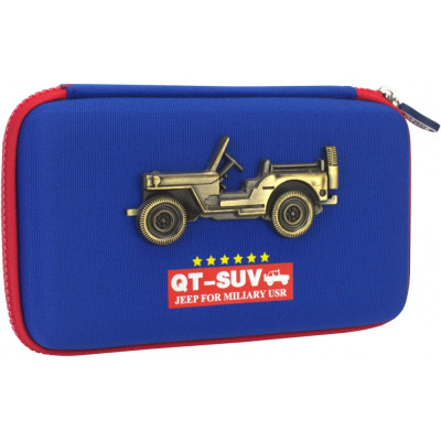 Пенал Cool For School з металевою аплікацією 1 відділення Темно-синій (QT-5795-Blue) Вінниця - фото 1