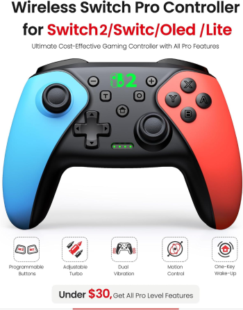 Беспроводной геймпад BEBONCOOL H109 для Switch 2/Switch/OLED/Lite/PC/iOS/Android, Turbo, макросы, вибрация Киев