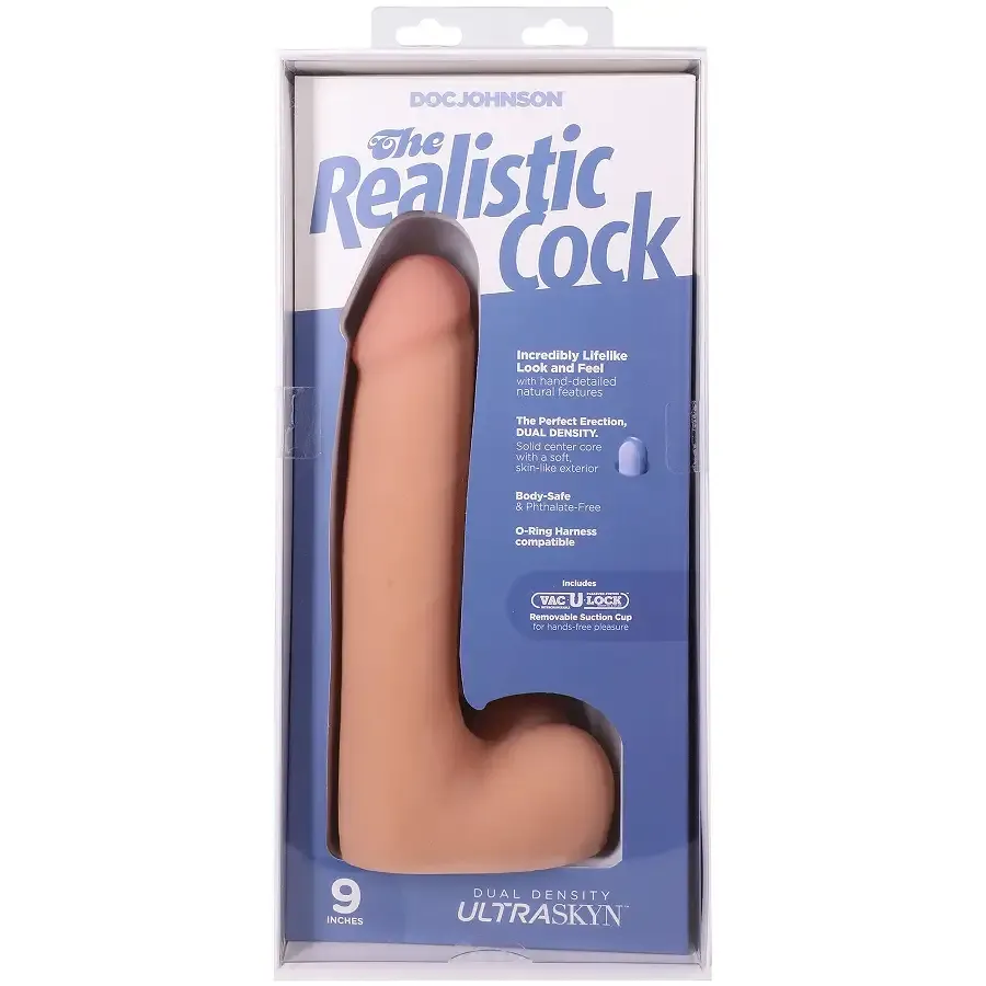 Фалоімітатор Doc Johnson The Realistic Cock ULTRASKYN - 9 Inch with Balls Vanilla Львів - фото 10