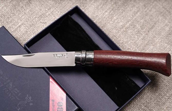 Складаний Ніж з чохлом Opinel "Inox Lux Bubinga box" No.08 (226086) Неіржавка сталь Нововолинськ - фото 2