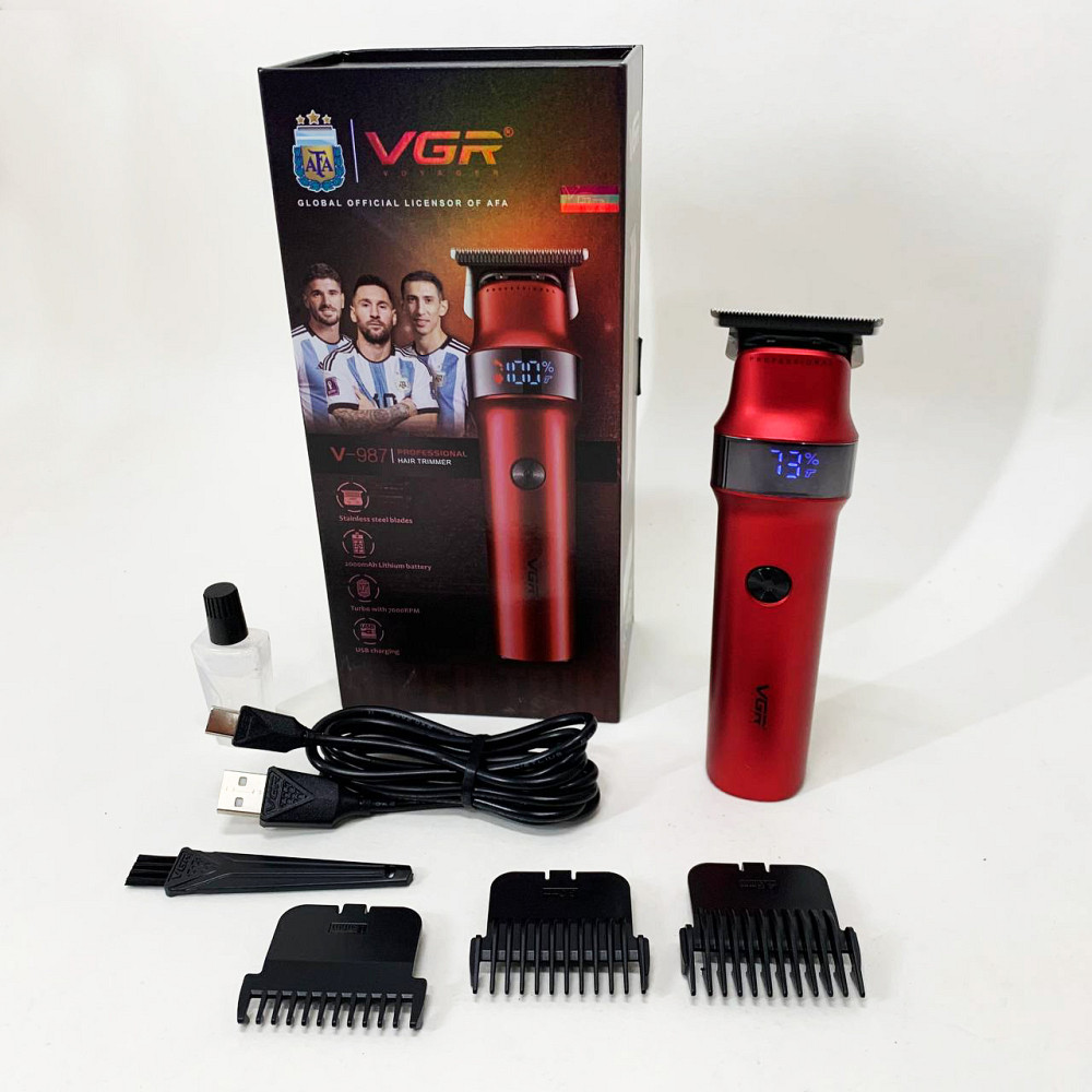 Машинка для стрижки на акумуляторі, Універсальний тример для чоловіків, Професійний тример з насадками AQ-57 Івано-Франківськ - фото 9