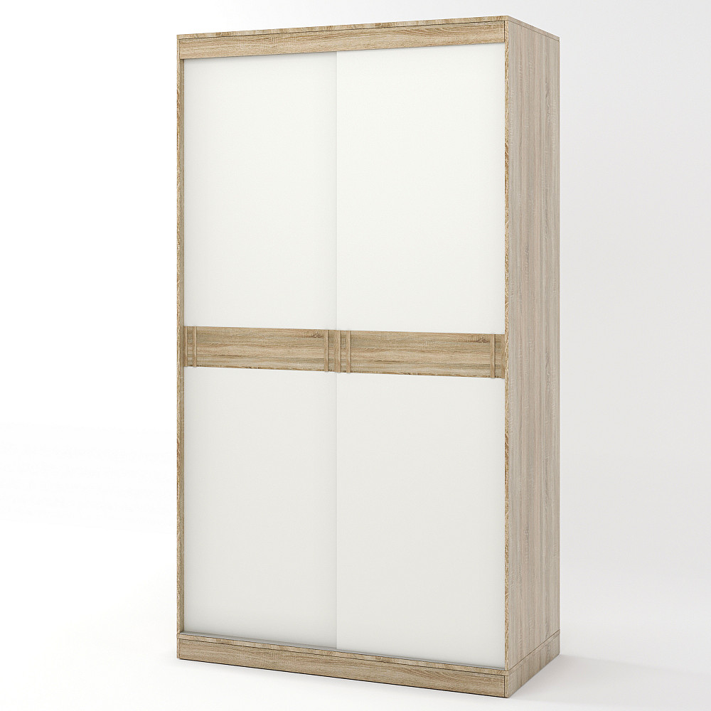 Шкаф-купе Эверест Соната 1200 двухдверный 120х60х217 дуб сонома+белый (DTM-2392) Львов - изображение 2