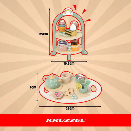 Детский деревянный чайник набор с подставкой для торта Kruzzel (26418) Нововолынск - изображение 10