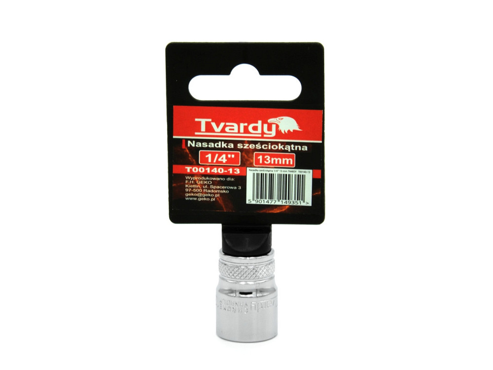 Головка "Tvardy" хром-ванадієва (Cr-V) 1/4"  6-гранна 13 мм Киев - изображение 2