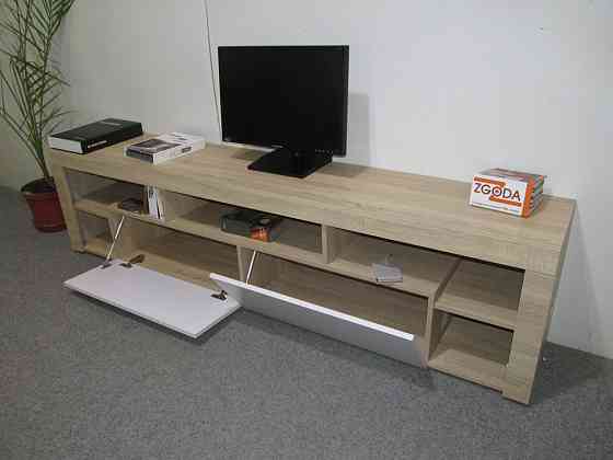 Тумба под телевизор с 5 полками М-ЗОН Джеко 200 Сонома/Нимфея Альба (белый) (MZN-031038) Львов