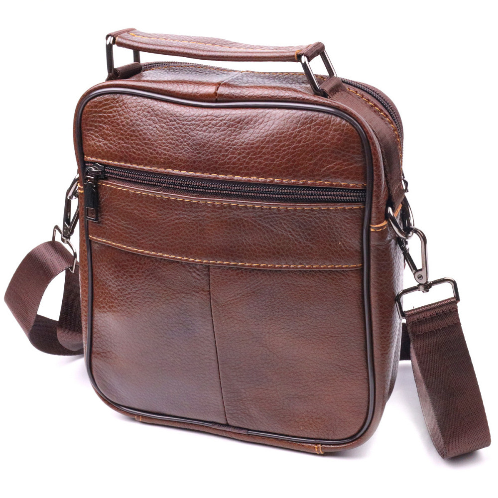 Чудова чоловіча сумка з натуральної шкіри 21279 Vintage Коричнева Київ - фото 2