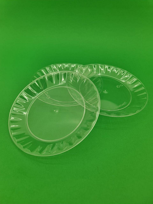 Тарілка одноразова 160 мм Склоподібна Прозора (10 шт) Харків - фото 3