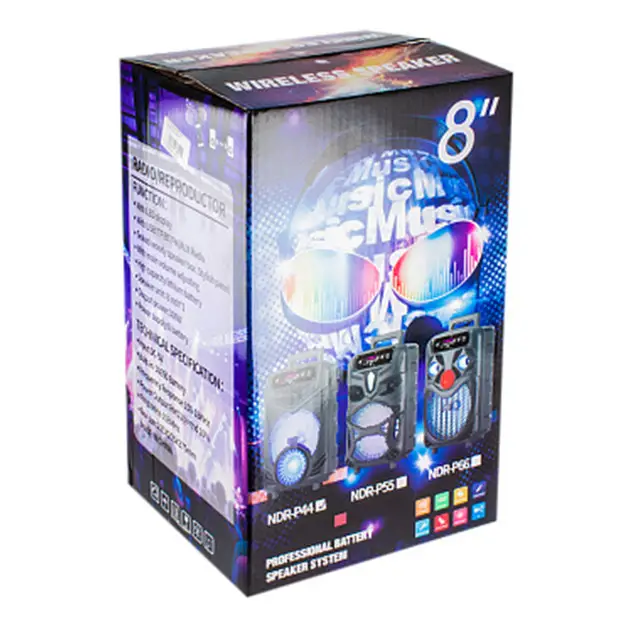 Портативна Bluetooth-колонка NDR-P44 8 дюймів (Black) Вінниця - фото 6