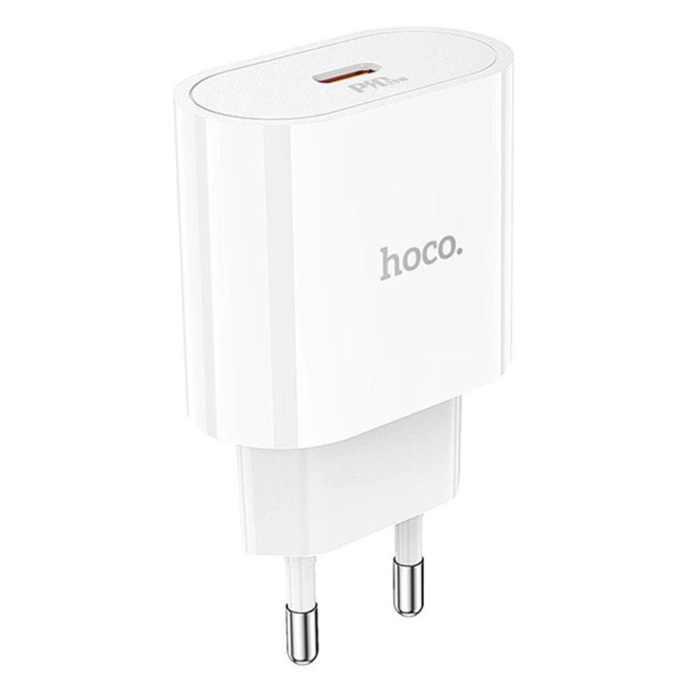 Мережевий зарядний пристрій з кабелем HOCO C94A Metro single port PD20W charger set(Type-C to Type-C) White Одеса - фото 1