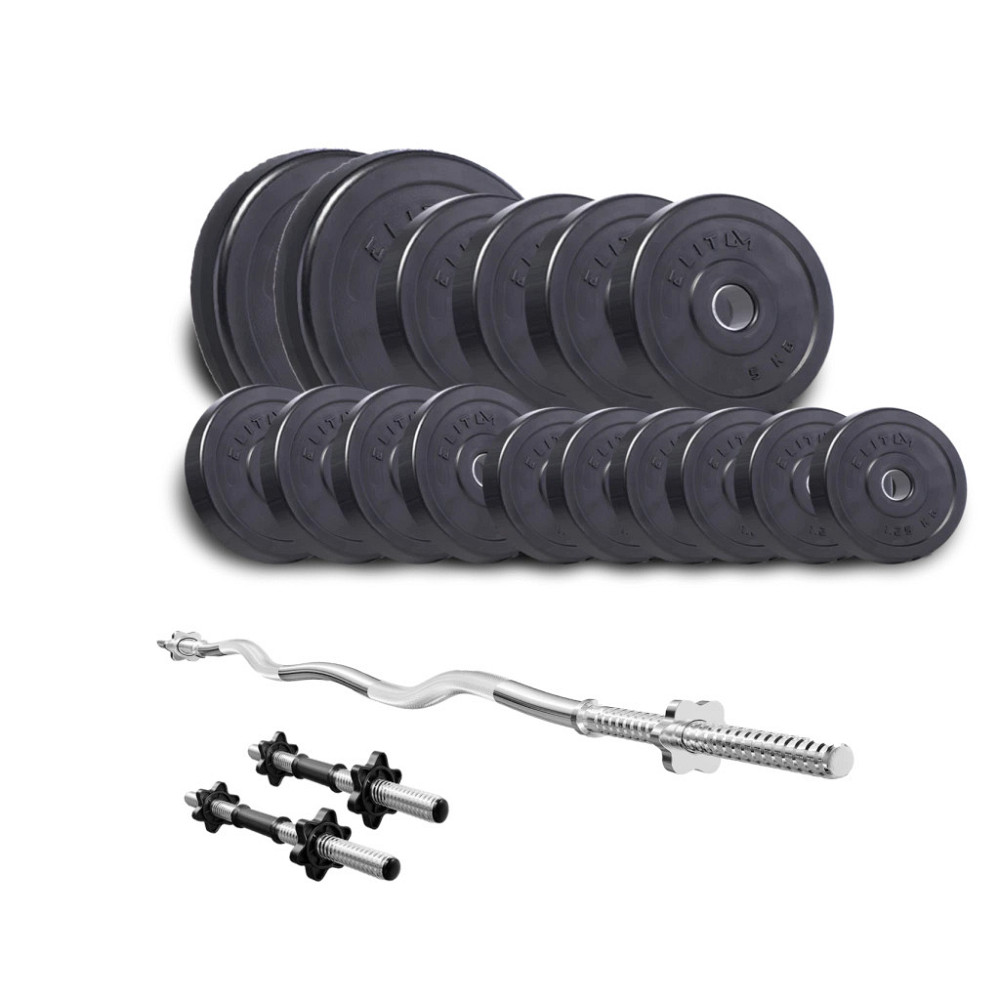 Комплект штанга и гантели Elitum Titan 66 кг набор для фитнеса силовых упражнений и тренировок дома Киев - изображение 2