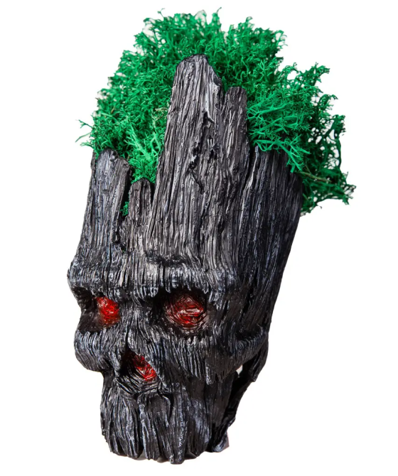 Горшочек для цветов и канцелярии Грут Groot G10 Черный череп + круглая подставка Киев - изображение 5