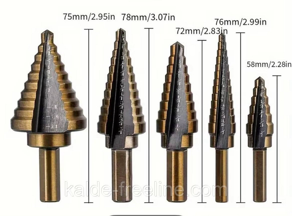 Набір ступінчатих свердл з титановим покриттям Харків - фото 1