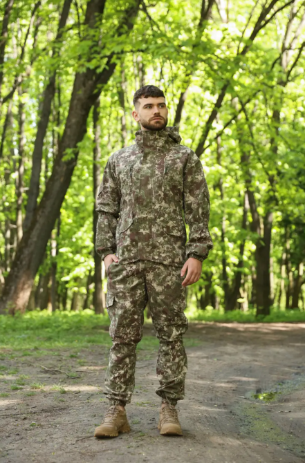 Тактичний чоловічий костюм гірка хижак водонепроникний захисний матеріал ріп стоп Львів - фото 9