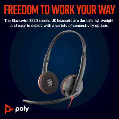 Наушники Poly Blackwire 3220 USB-A/C (8X228AA) Винница