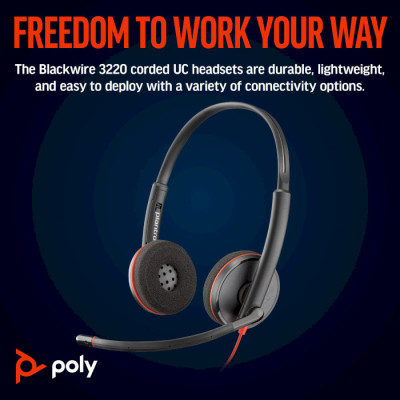 Навушники Poly Blackwire 3220 USB-A/C (8X228AA) Вінниця - фото 3