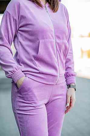 Спортивный костюм женский прогулочный велюровый, женский комплект лиловый Крохатушка одяг Киев