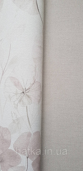 Обои виниловые на флизелине Rasch County Living метровые однотонные матовые под ткань лен темно- бежевые Киев - изображение 1