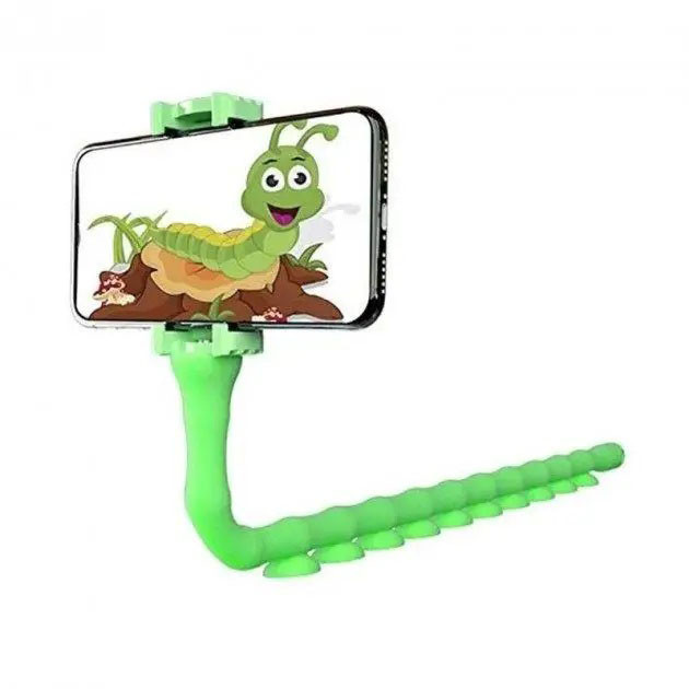 Гнучкий тримач для телефону з універсальними присосками Cute Worm Lazy Holder. Колір: зелений IE-88 Івано-Франківськ - фото 8