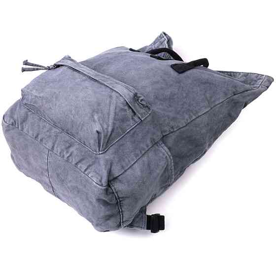Модный городской рюкзак-мешок унисекс из плотного текстиля Vintage sale_15076 Серый Киев