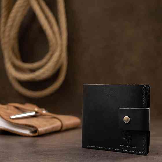 Невелике чоловіче портмоне Чорний (GRANDE PELLE) Київ