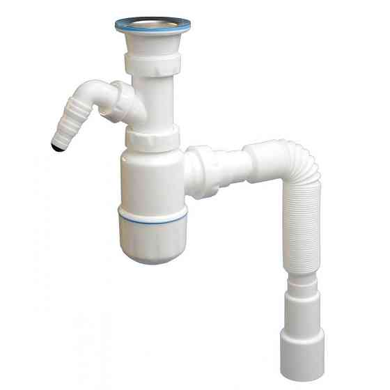 Сифон для умивальника з відводом для пральної машини, випуск 70мм NOVA Харків
