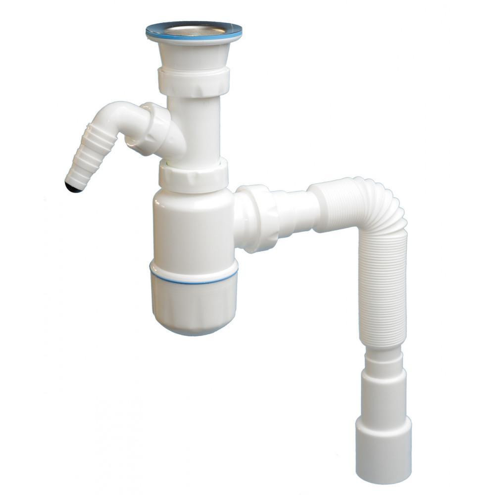 Сифон для умивальника з відводом для пральної машини, випуск 70мм NOVA Харків - фото 1