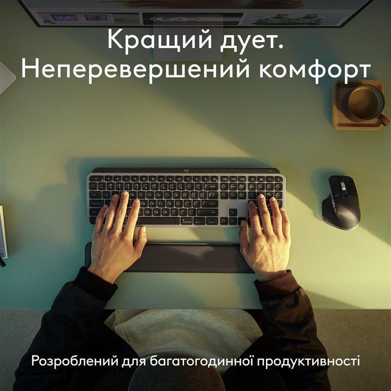 Комплект (клавіатура, миша) бездротовий Logitech MX Keys S Combo for Mac Space Grey (920-012845) Харків - фото 9
