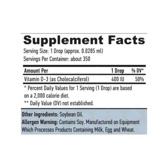 Вітамін D3 Haya Labs Liquid Vitamin D3 400 IU 10 ml Луцьк