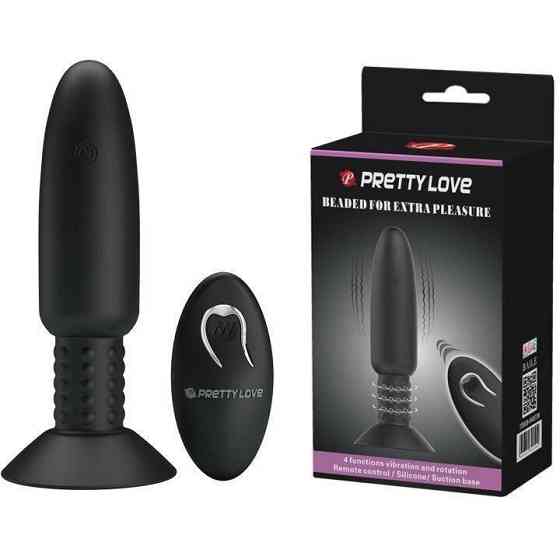 Анальная пробка Pretty Love «Beaded For Extra Pleasure» с риминг-эффектом и дистанционным управлением Sex Aura Киев