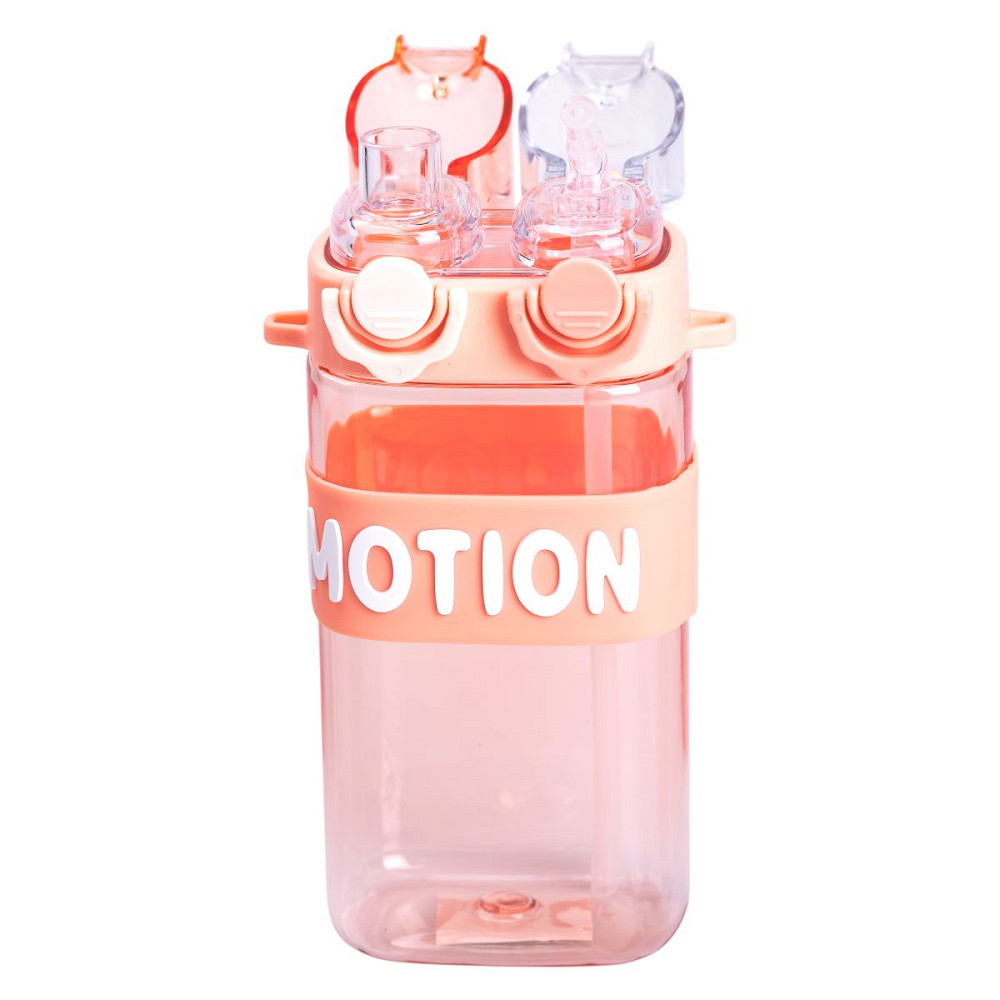 Yiwu Пляшка для води з трубочкою 550 мл спортивна пластикова пляшка для тренувань Рожева HP-14- Коломия - фото 4