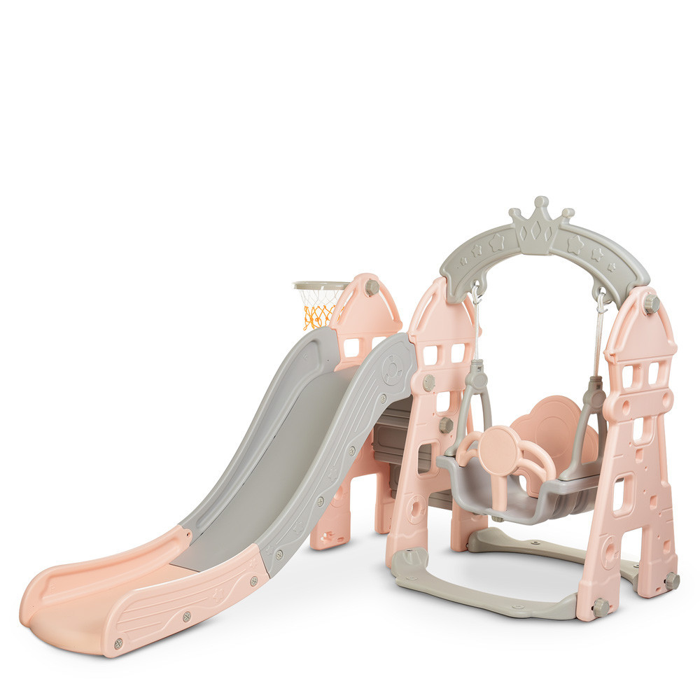 Детский игровой комплекс Домик Bambi 3в1 горка качеля баскетбол (HOUSE-8) для детей Киев - изображение 1
