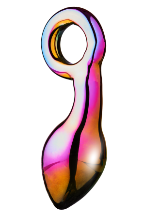 Анальний плаг із боросилікатного скла GLAMOUR GLASS CHUNKY RING PLUG Sex Aura Київ