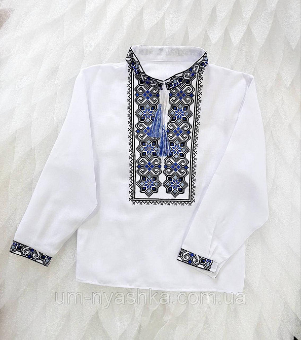 Вишиванка на домотканному полотні для хлопчика "Легенда" червона із синім р.110 Кривий Ріг - фото 3