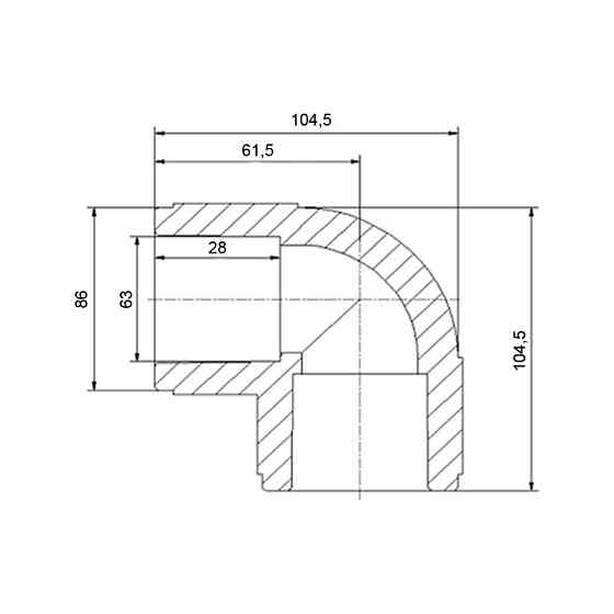 Куточок PPR Blue Ocean 63, 90° Київ