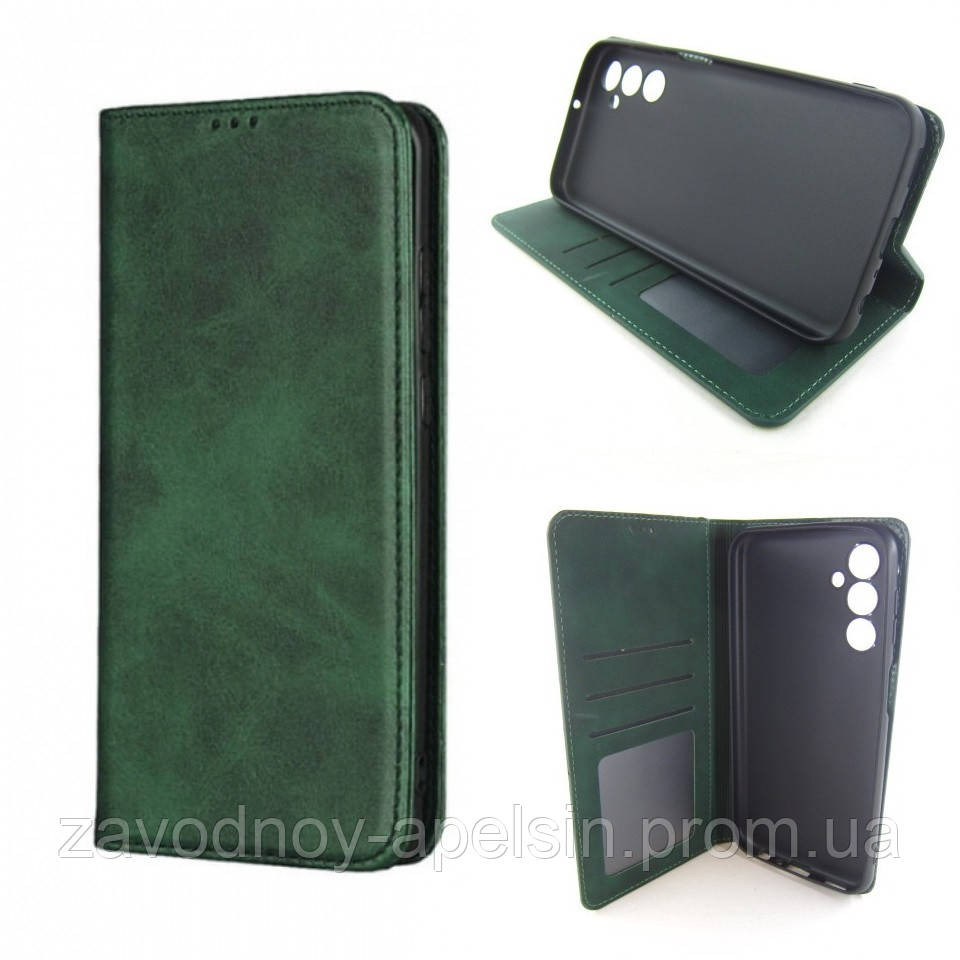 Чехол книжка Samsung A25 A256 Кожаный (зеленый) Одесса - изображение 1