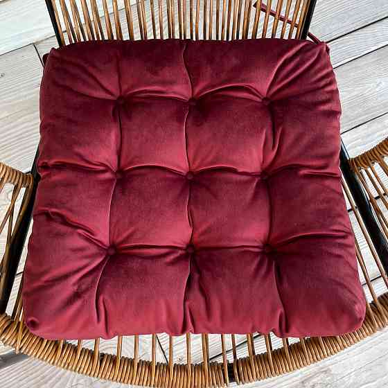 Подушка для стільців (40x40х5 см) Decorator Velour колір бордовий 84-118 Київ