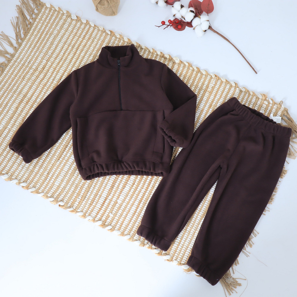 Дитячий теплий костюм термо (толстовка + штани) коричневий 128 Кам'янець-Подільський - фото 1