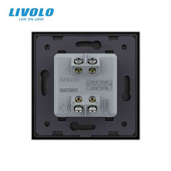 LIVOLO Одноклавішний перехресний вимикач Livolo чорний скло (VL-C7FCMM10A-2BP) Коломыя
