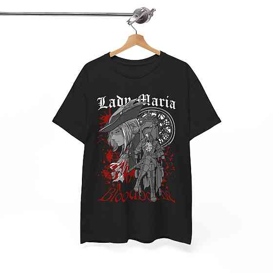 Футболка з аніме принтом Ладй Маріа Блоодборне Хунтерс оверсайз (S/M/L) Чорний AnimeJ0148 Дніпро