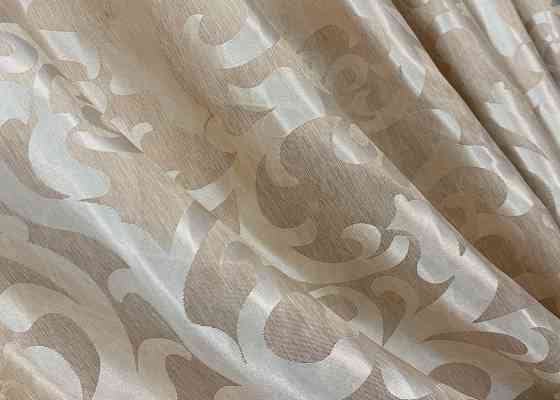 Комплект готових штор VR-Textil Жакард Вензель № 416ш Бежевий 100х290 см 2 шт (31-0129) Київ