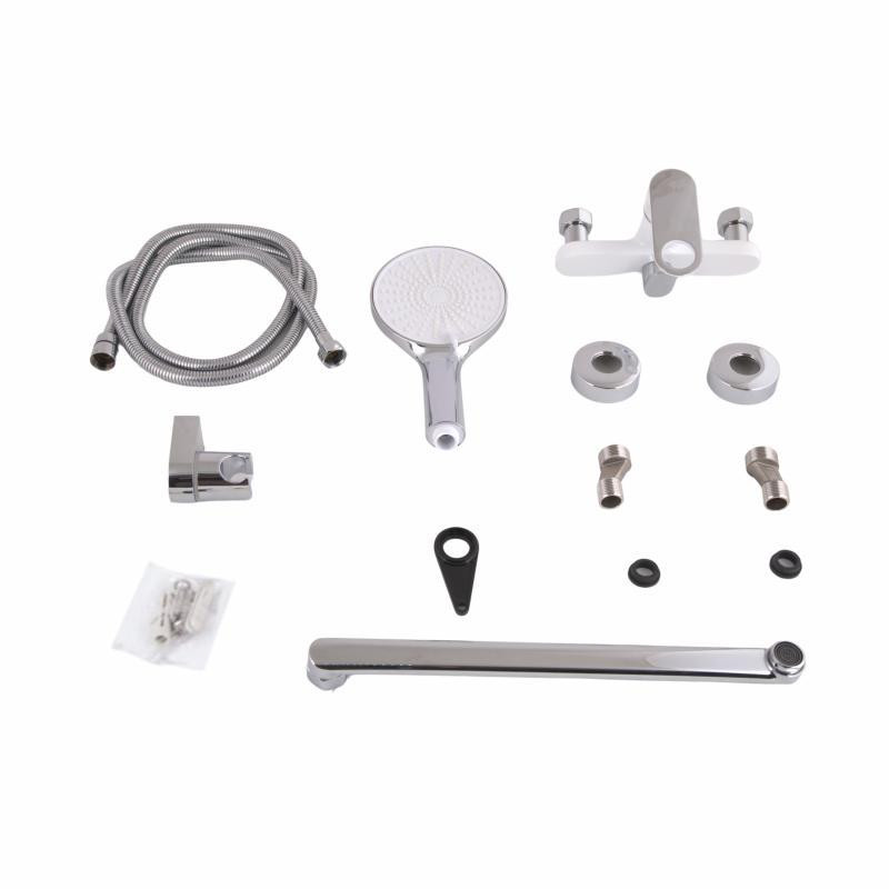 Смеситель для ванны Qtap Jay c душевым гарнитуром QTJAY2601CRW45552 белый/хром Киев - изображение 5