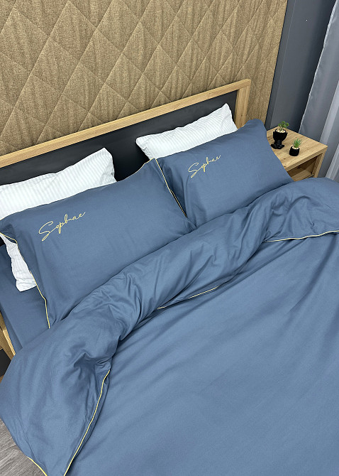 Комплект постільної білизни Сатин, Євро 200х230 Джинс (88-140) Київ - фото 8