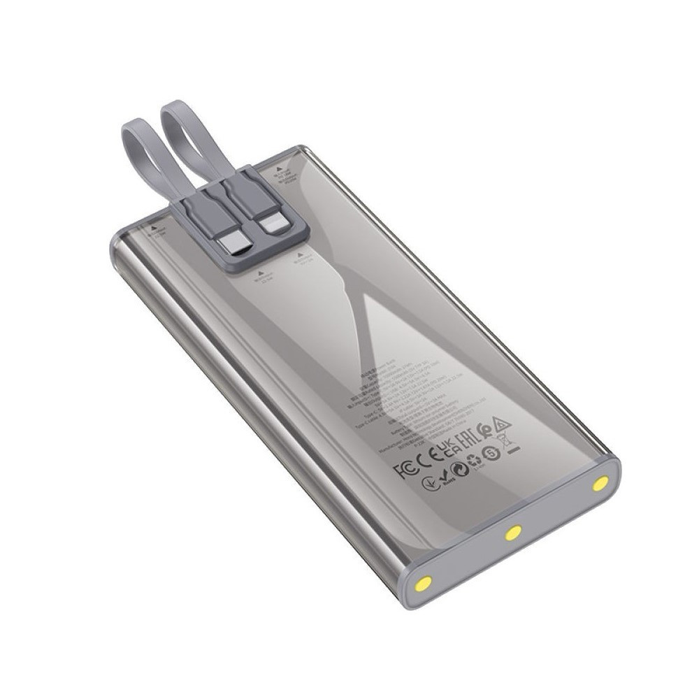 Зовнішній акумулятор HOCO J104 Discovery edition 22.5W fully compatible power bank with cable(10000mAh) Gray Київ - фото 6