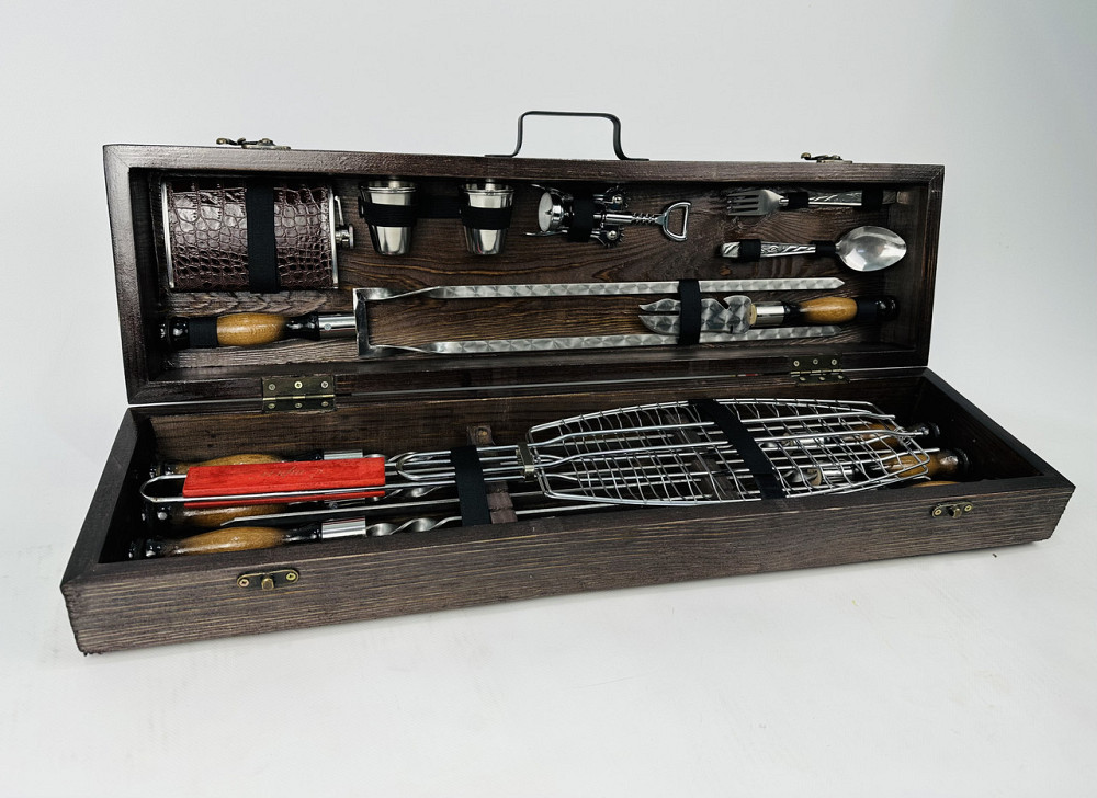 Подарунковий набір шампурів у дерев'яному кейсі ЛІСНИК HAPPY DAYS Тернопіль - фото 3