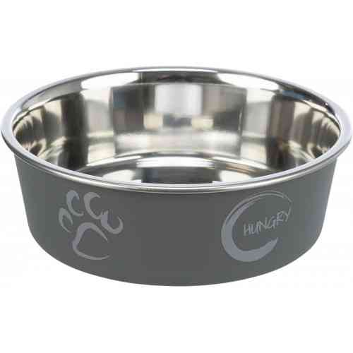 Миска Trixie для собак на гумовій основі металева з пластиковим покриттям 450 мл 14 см Київ