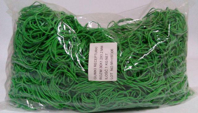 Резинка для финсации денег  №30 ( зеленая )*1,5мм  1 кг 